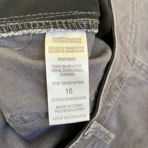 Democracy Sz 16 Ab Solution Cargo Pants Utility Trousers Roll Cuff Grey/Blue - Picture 11 of 16